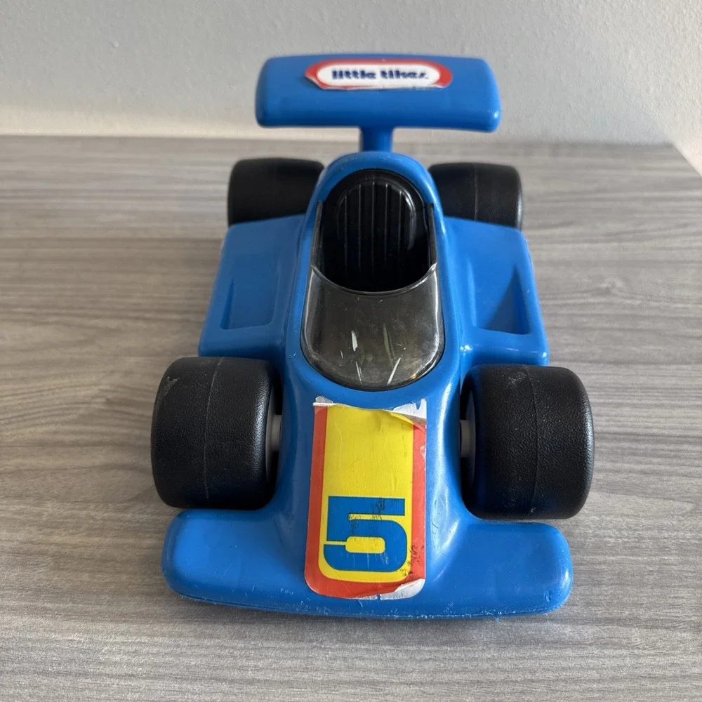 Vintage Little Tikes #5 Indy Grand Prix F1 Style Blue Race Car Formula One Toy